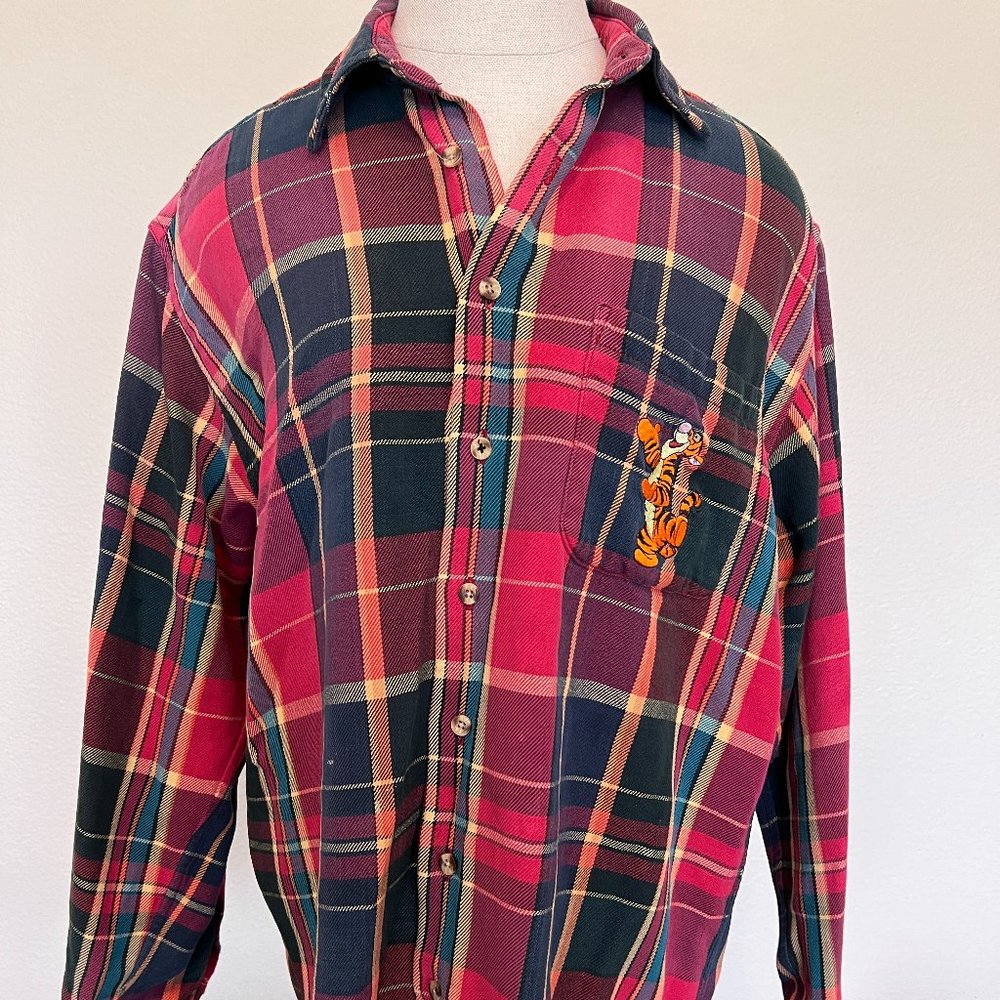 Tigger - Flannel Plaid Shirt - Disney - Size Large